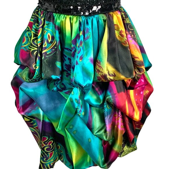 Xtraordinary Y2K Strapless Mini Cocktail Dress 7 Bubble Hem Satin Prom Hoco - Picture 5 of 11